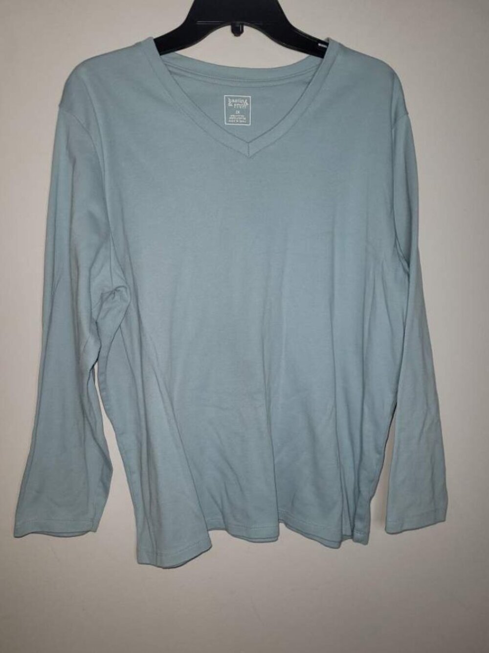 2X Light Blue Hasting & Smith Women Long Sleeve Shirt